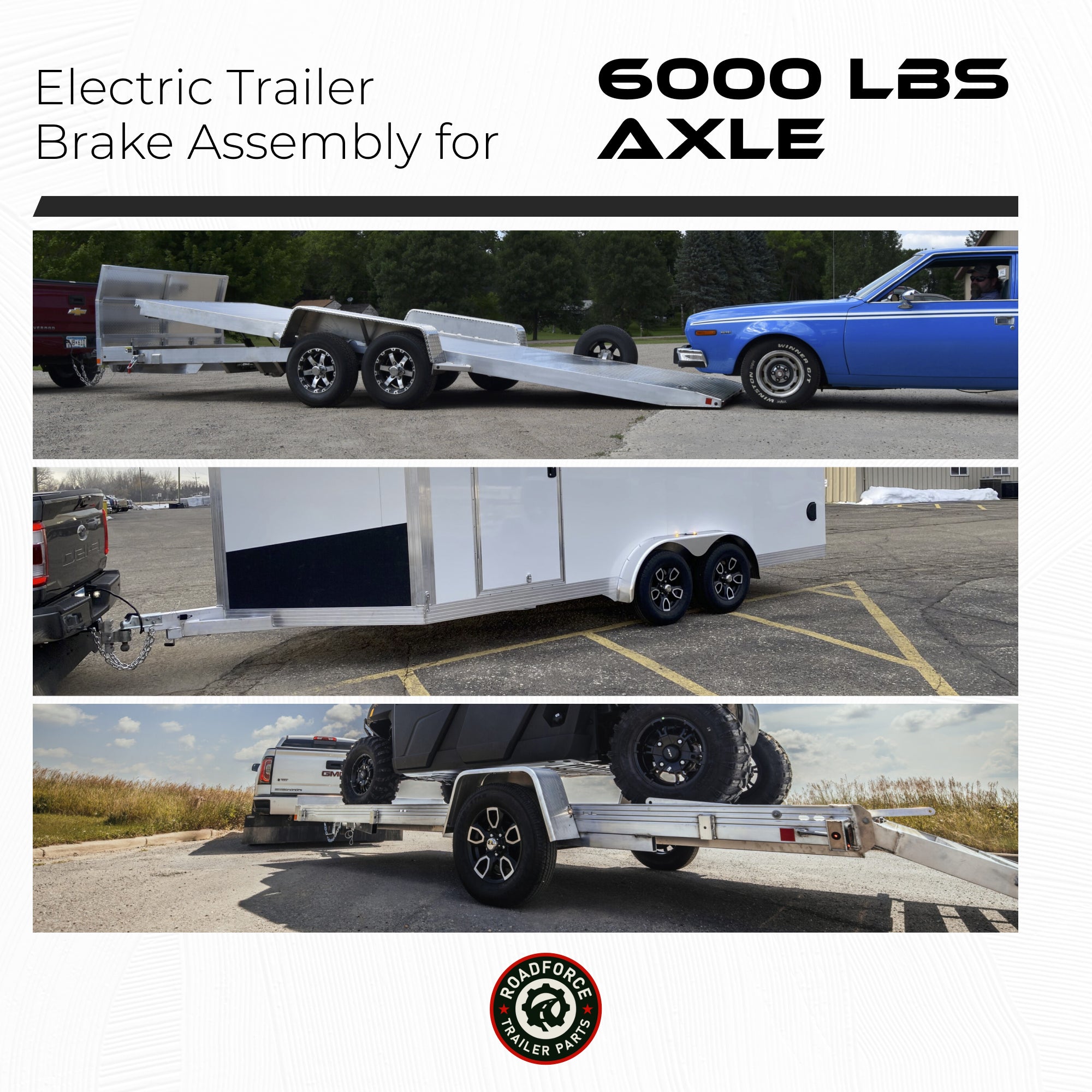 Manual Electric Trailer Brake 6000 lbs (2 Right + 2 Left)