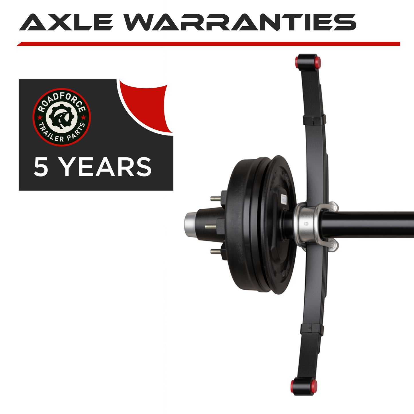 Trailer Axle - 5200-6000 lbs (Hubs/Drums, Leaf Springs & U-Bolt Hardware)