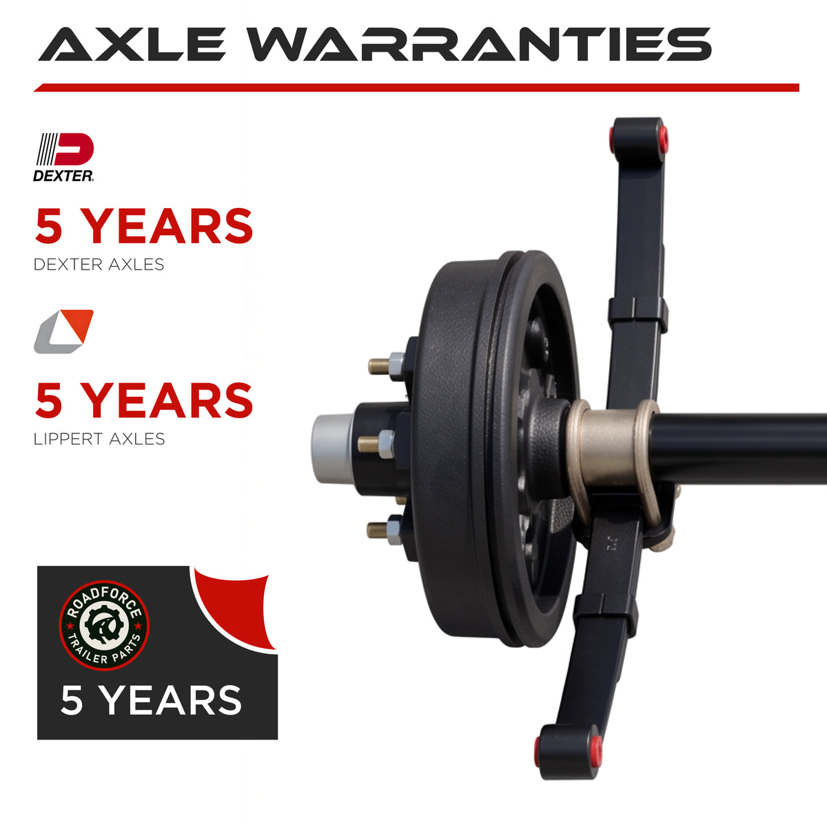 Trailer Axle - 3500 lbs (Electric Brakes w/ 4-Leaf Double Eye Springs)