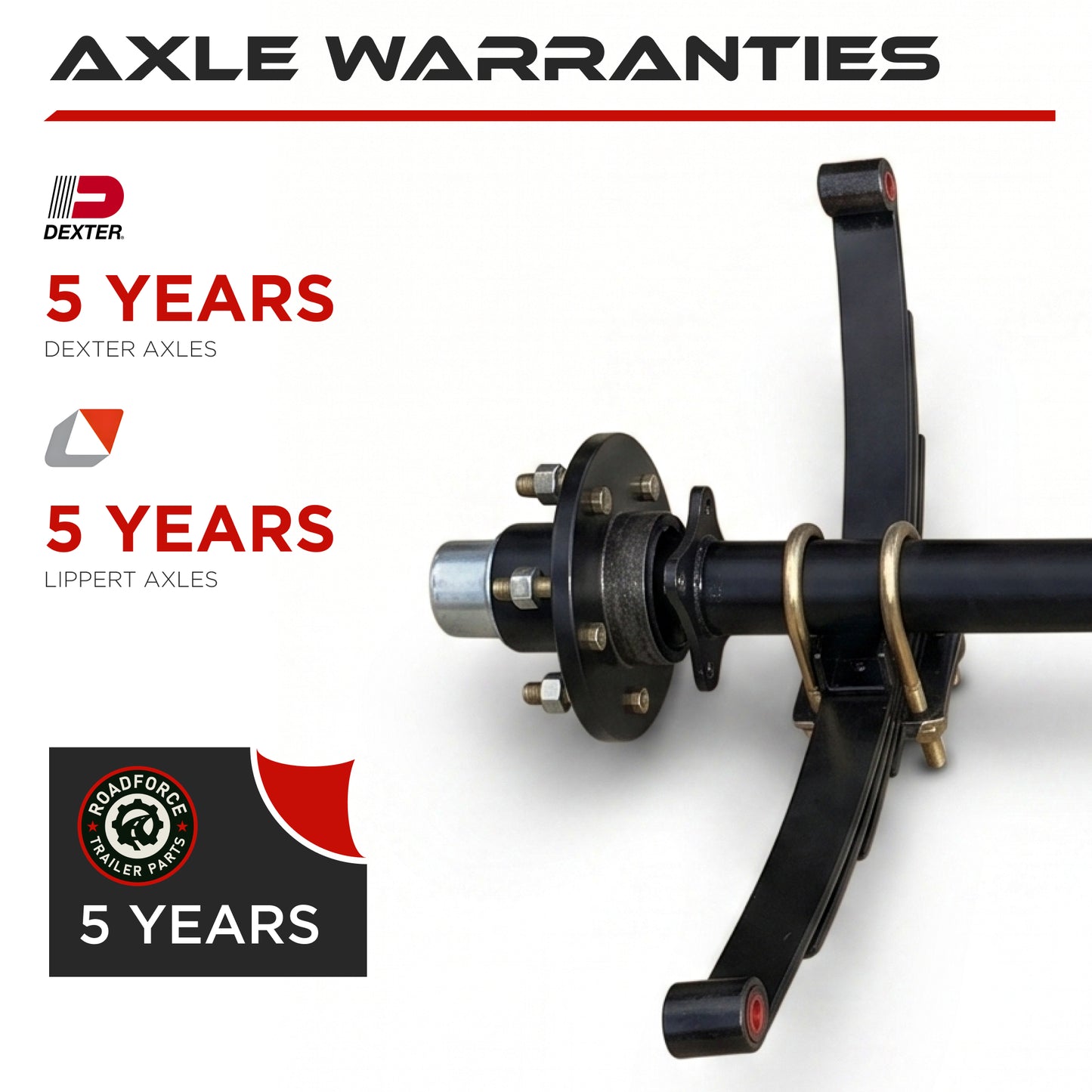 Trailer Axle - 3500 lb (Leaf Springs & U-Bolts Hardware)